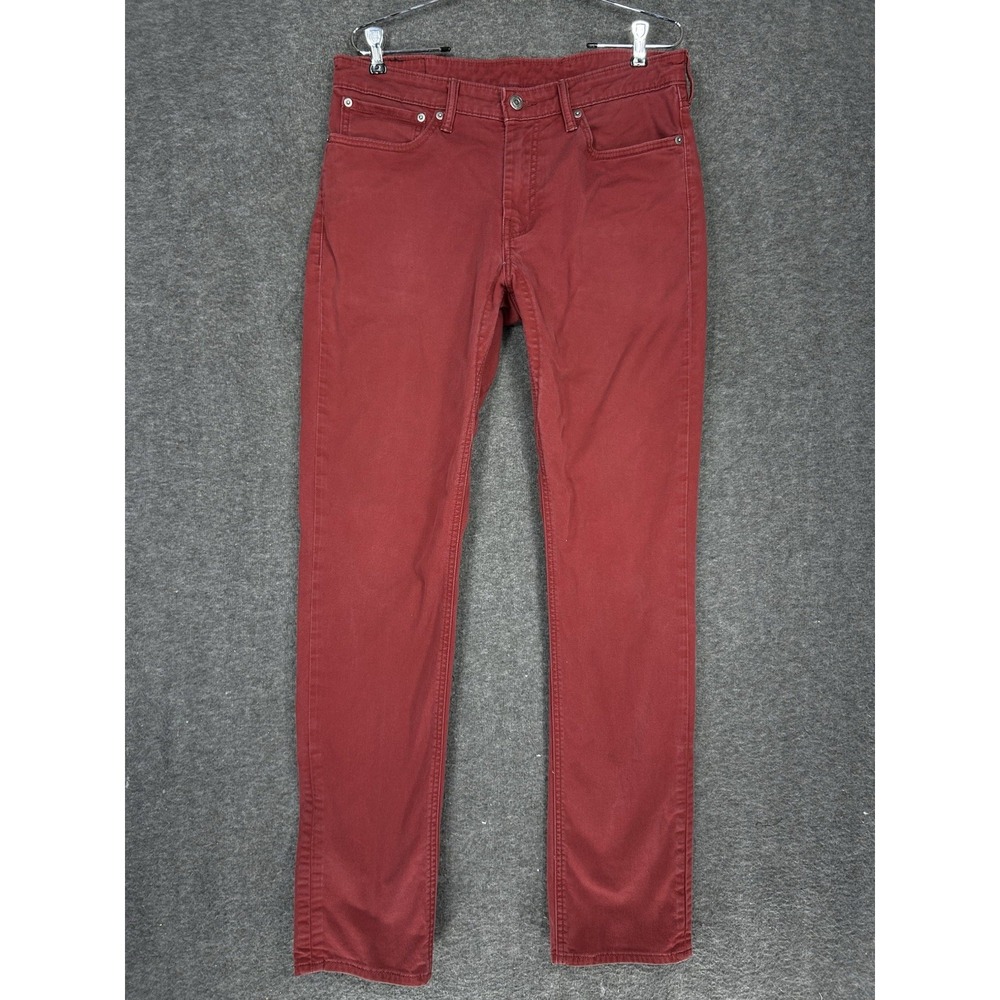 Levi's 511 Commuter Jeans Mens 34x34 Red Slim Fit Stretch Cycling